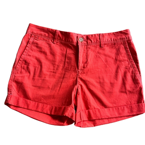 Banana Republic City Boyfriend Cuffed Shorts Reddish Orange